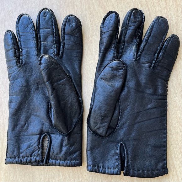 Lands’ End Men’s Black Leather Cashmere Lined Gloves Sz S - Picture 2 of 10